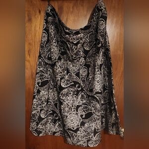 STYLE & CO  Dark Brown and White Linen A Line Skirt